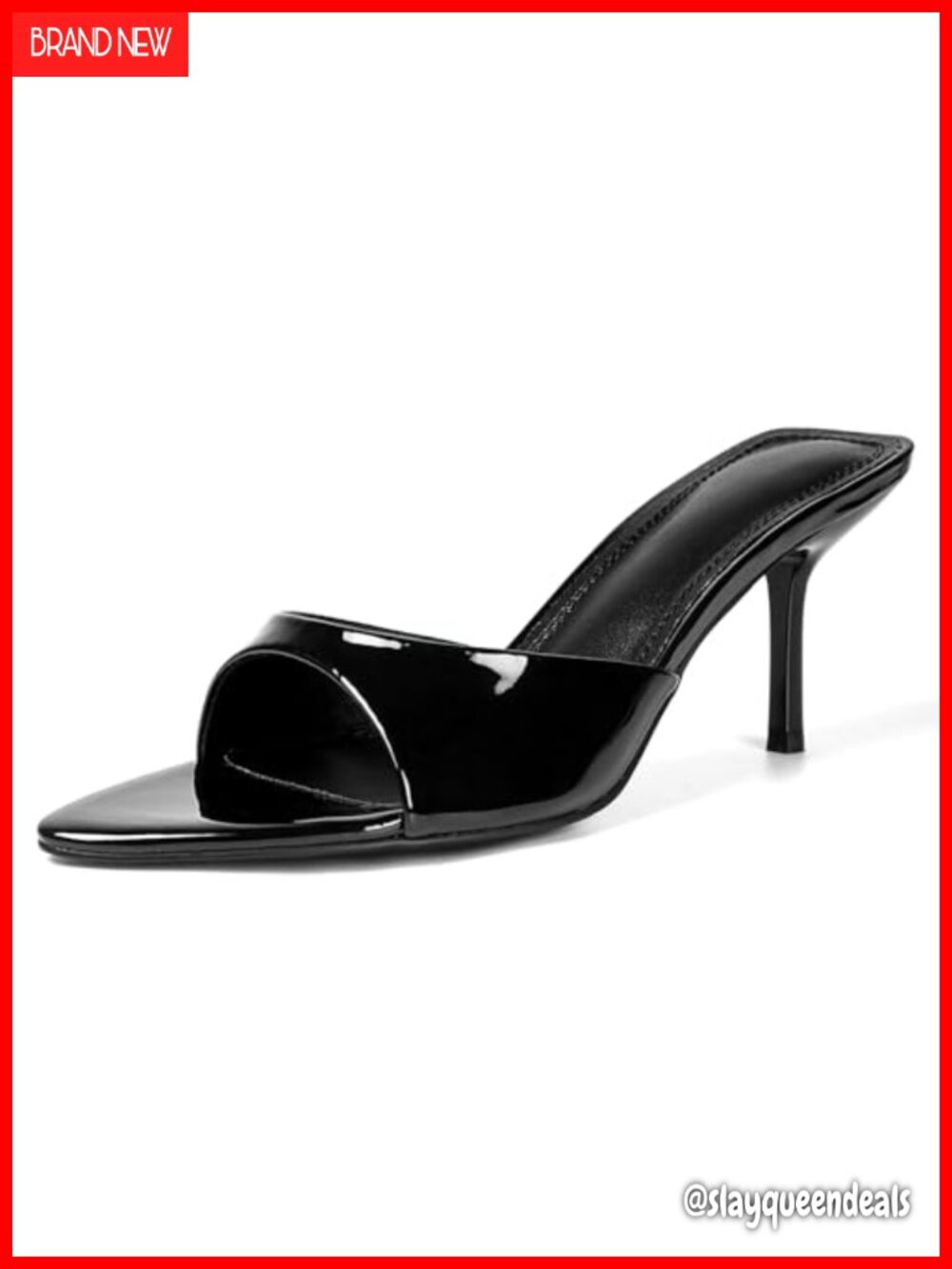 Kitten Heel Mule Sandals Pointed Open Toe Slip On Women's Dress Shoes